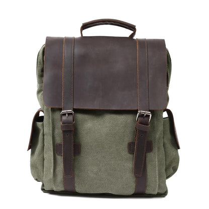 Noosa cotton canvas backpack in Army Green — Beverley Lane