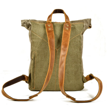 Adelaide waxed canvas rolltop backpack — Beverley Lane