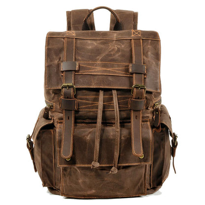 Nelson waxed canvas backpack in Coffee Brown — Beverley Lane
