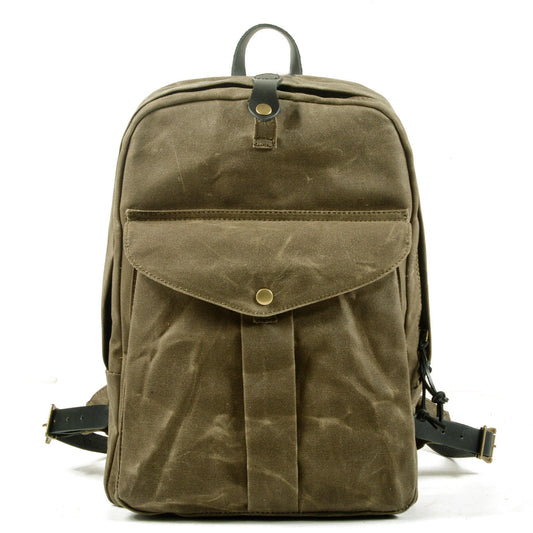 Broome waxed canvas backpack in Army Green — Beverley Lane