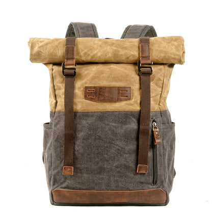 Napier waxed canvas rolltop backpack in Beige — Beverley Lane