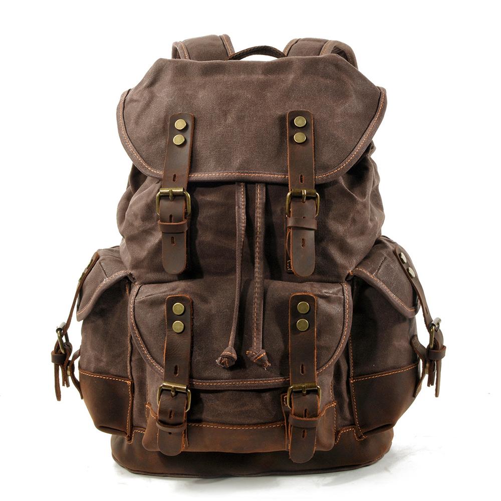 Ballarat waxed canvas backpack in Brown — Beverley Lane
