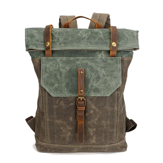 Port Douglas waxed canvas backpack in Army Green — Beverley Lane