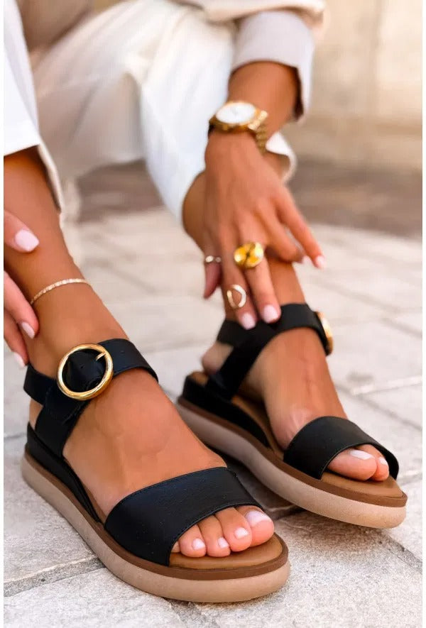 Liana | Comfortable Resort-Style Sandals with Gold Accents