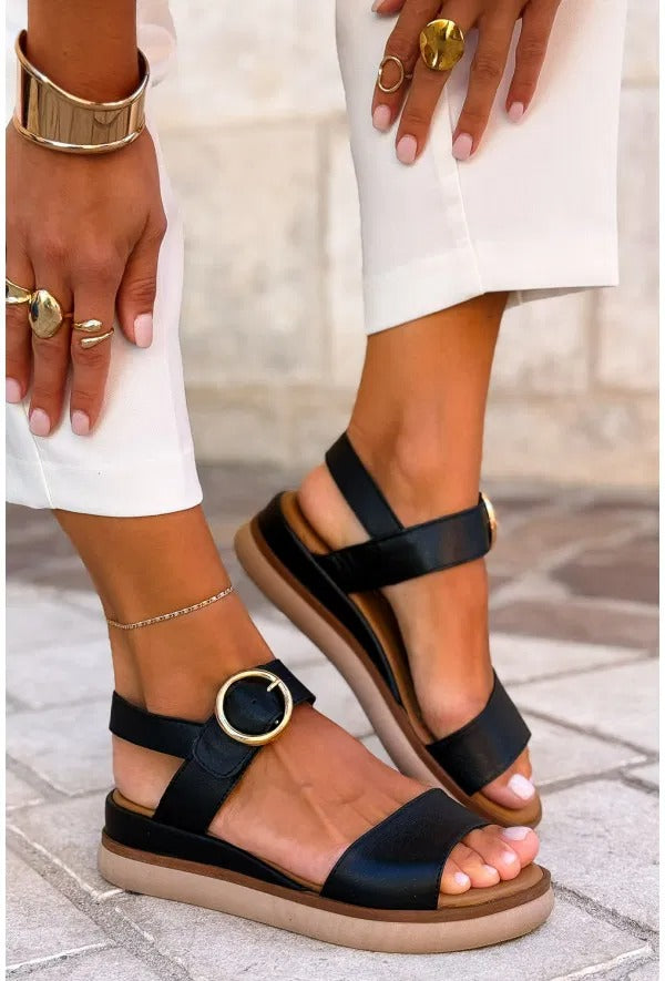 Liana | Comfortable Resort-Style Sandals with Gold Accents