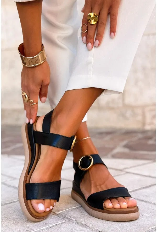 Liana | Comfortable Resort-Style Sandals with Gold Accents