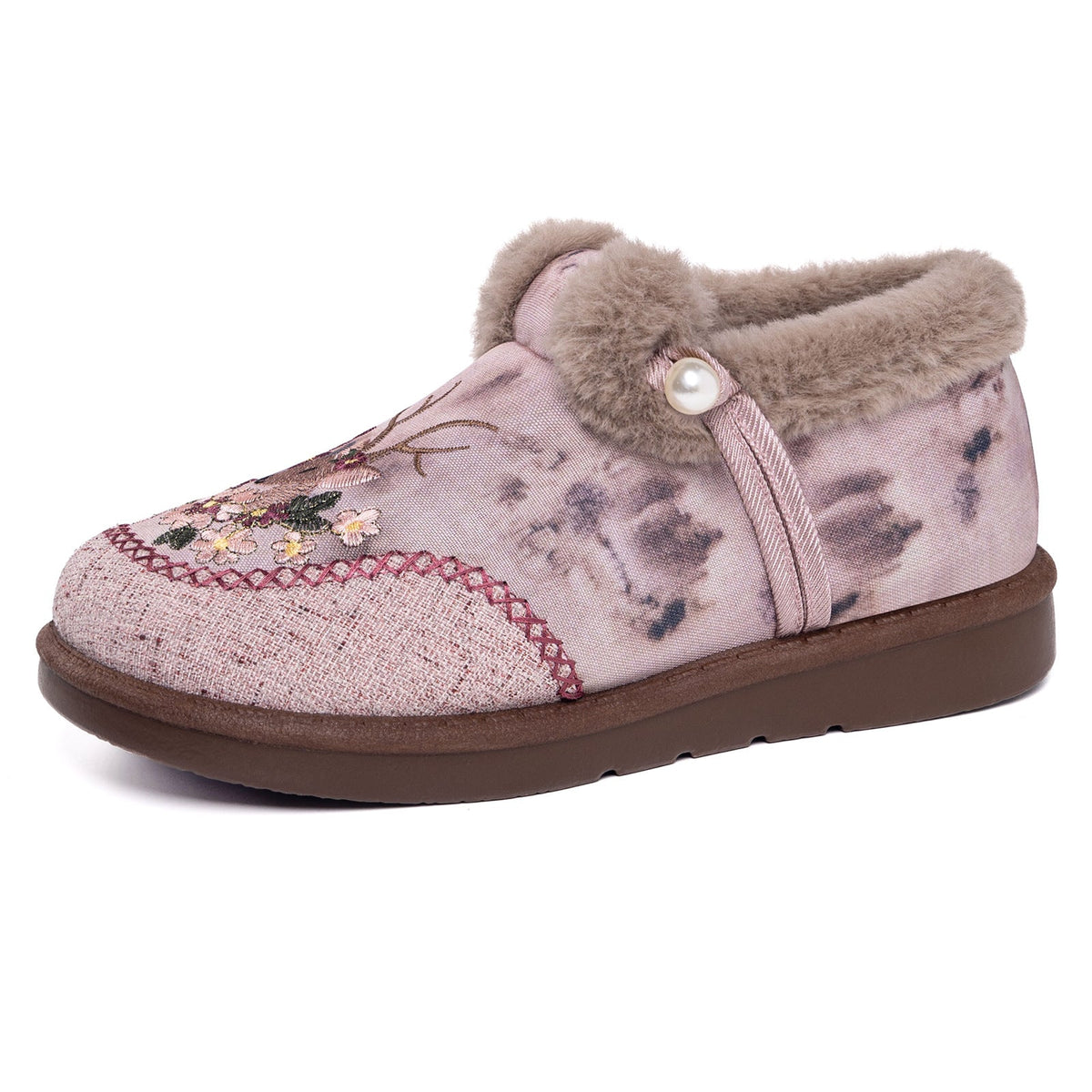 Rimza | Warm Embroidered Slippers for Women