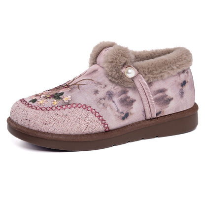 Rimza | Warm Embroidered Slippers for Women