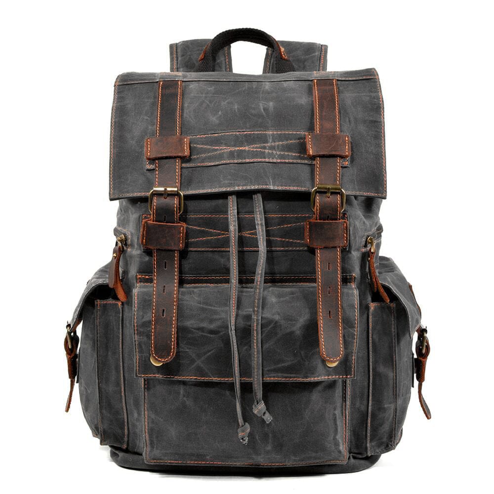 Nelson waxed canvas backpack in Dark Grey — Beverley Lane