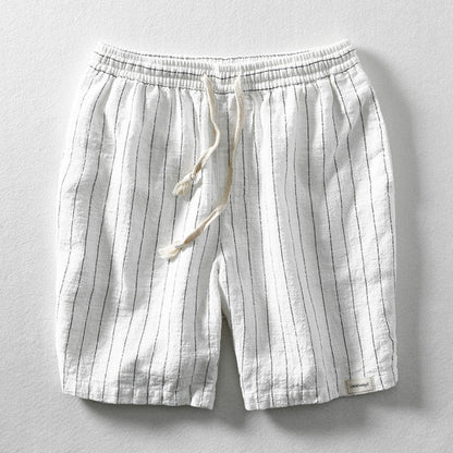 Nikolas | Linen-Look Summer Shorts with Pinstripe Pattern