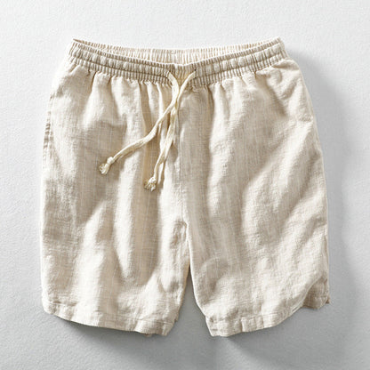 Nikolas | Linen-Look Summer Shorts with Pinstripe Pattern