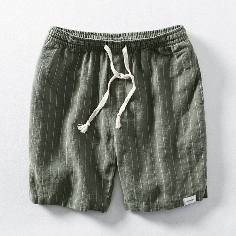 Nikolas | Linen-Look Summer Shorts with Pinstripe Pattern