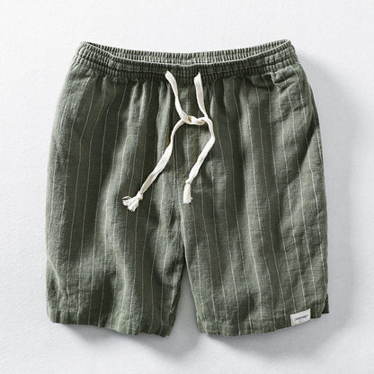 Nikolas | Linen-Look Summer Shorts with Pinstripe Pattern