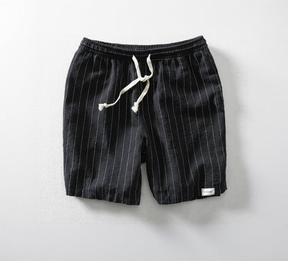 Nikolas | Linen-Look Summer Shorts with Pinstripe Pattern