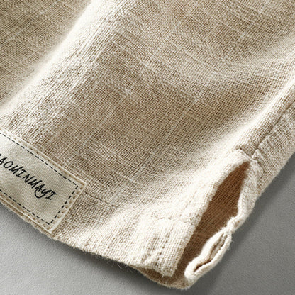 Nikolas | Linen-Look Summer Shorts with Pinstripe Pattern