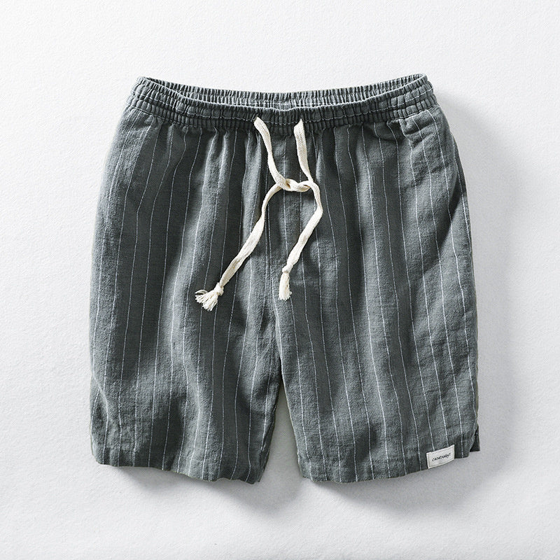Nikolas | Linen-Look Summer Shorts with Pinstripe Pattern