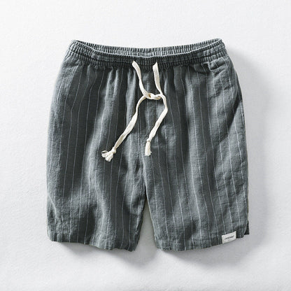 Nikolas | Linen-Look Summer Shorts with Pinstripe Pattern