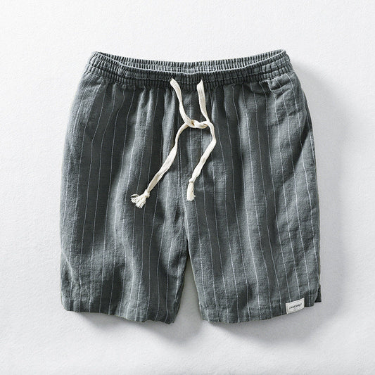 Nikolas | Linen-Look Summer Shorts with Pinstripe Pattern