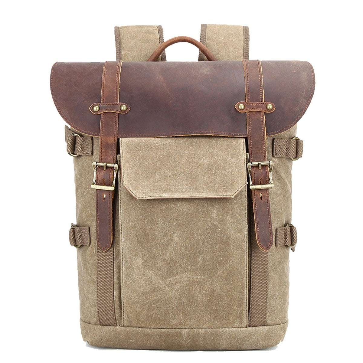 Kangaroo Island waxed canvas camera backpack in Khaki — Beverley Lane