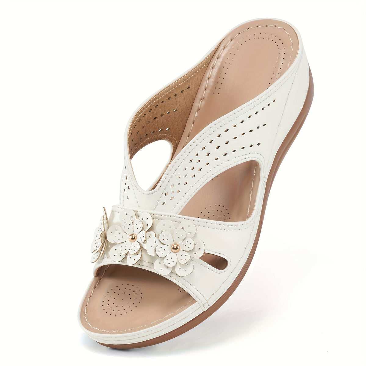 Joanna | Chic Sandals with Daisy Detail