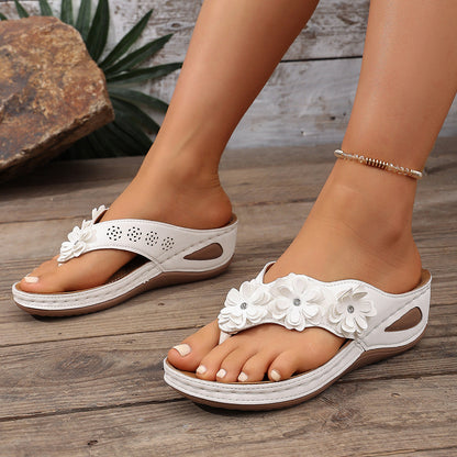 Elsie | Comfort Sandals with Decorative Floral Straps
