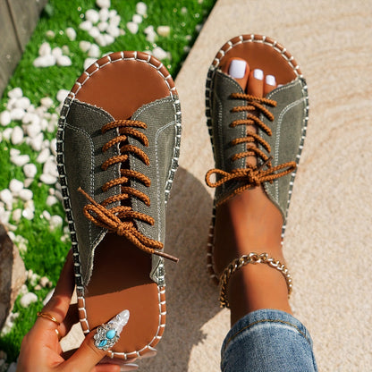 Blanca | Vintage Lace-Up Sandals