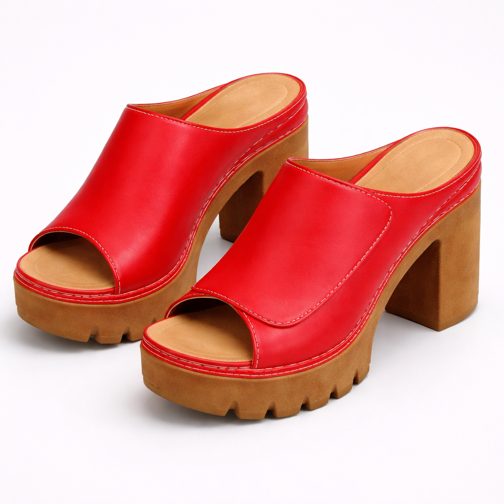 Mia | Stylish Heeled Sandals with Soft Faux Leather Look