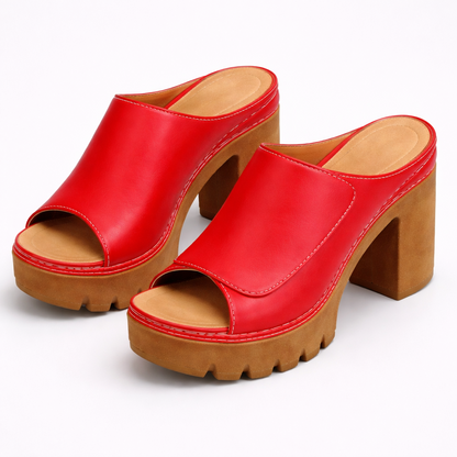 Mia | Stylish Heeled Sandals with Soft Faux Leather Look