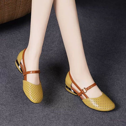 Carys | Elegant Sandals with Low Heel and Round Toe
