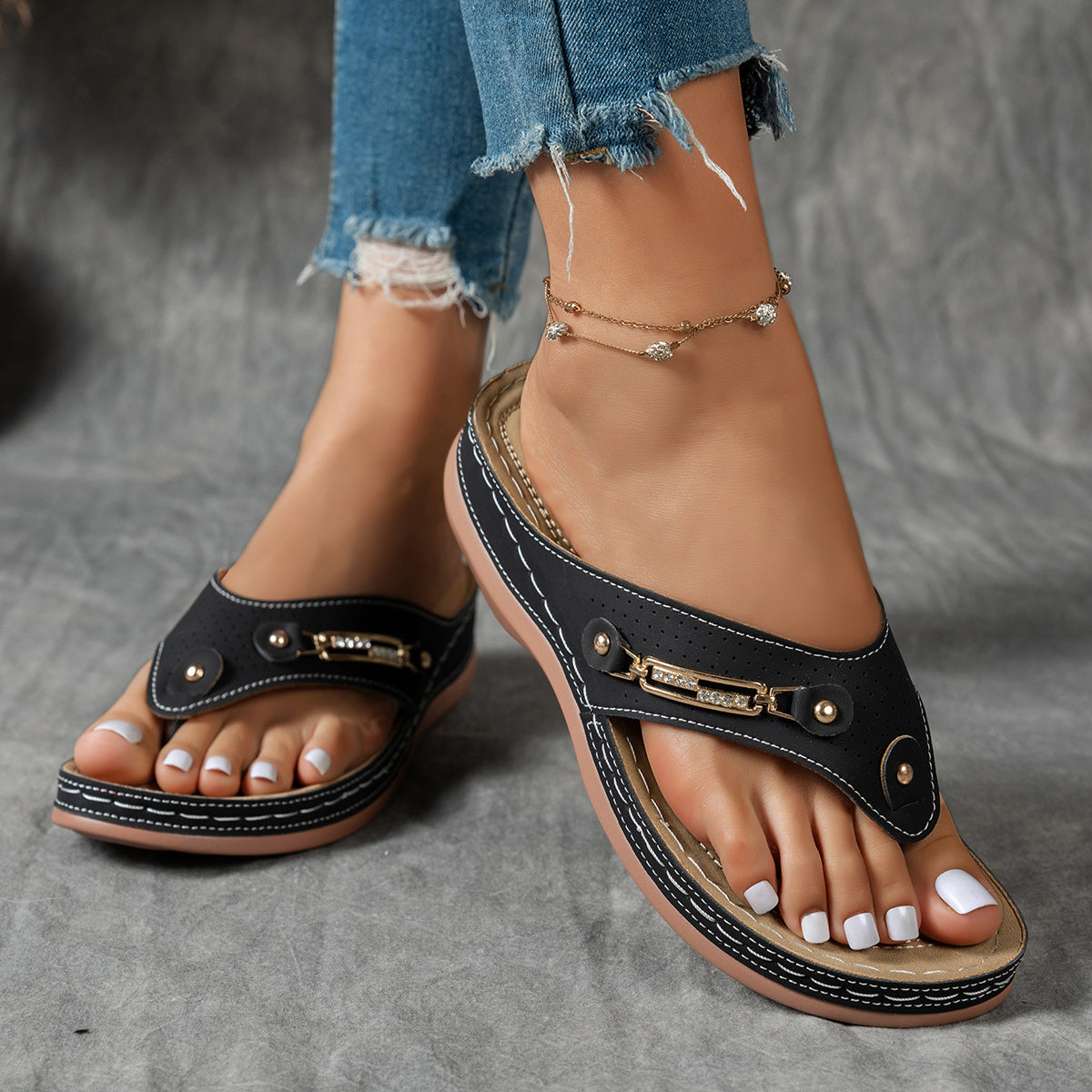 Claudia | Fashionable Wedge Sandals with Arch Support
