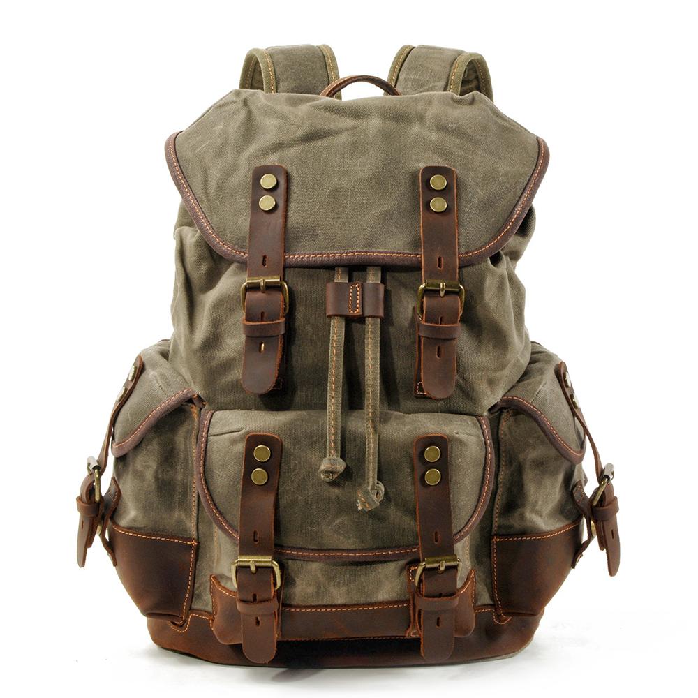 Ballarat waxed canvas backpack in Army Green — Beverley Lane