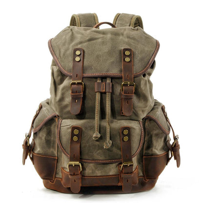 Ballarat waxed canvas backpack in Army Green — Beverley Lane