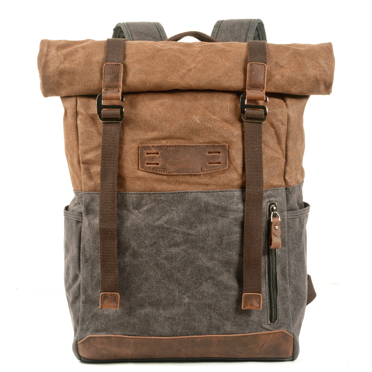 Napier waxed canvas rolltop backpack in Brown — Beverley Lane