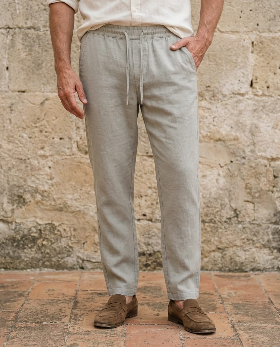 Oskar | Leichte Hose in Leinenoptik