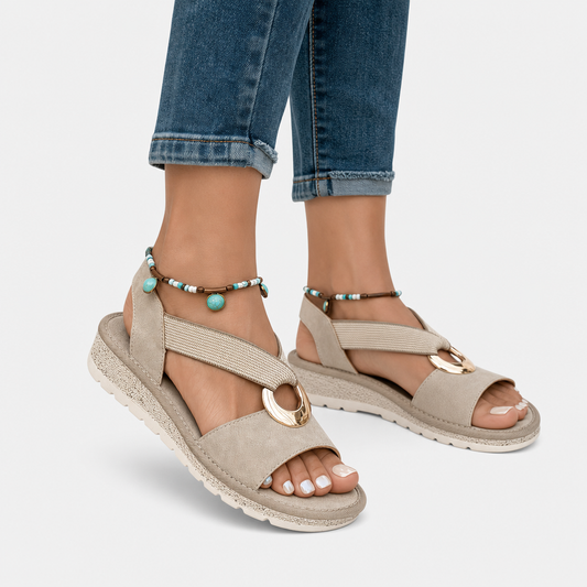 Anita | Stylish Flat Sandals for Women with Metal Ring