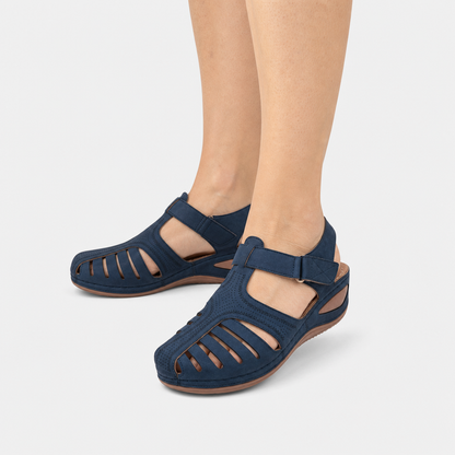 Doris | Cut-Out Sandals in Faux Leather with Ankle Strap