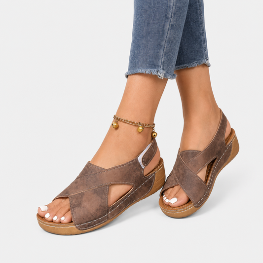 Elle | Vintage Wedge Sandals with Soft Comfort