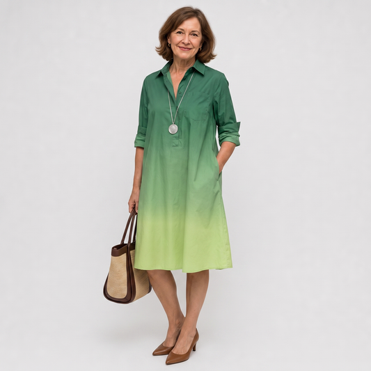 Marlene | Knee-Length Shirt Dress in Timeless Design