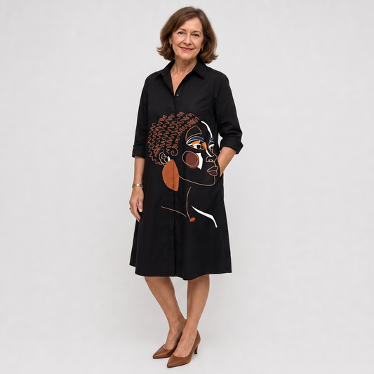 Judith | Knee-Length Shirt Dress in Soft Quality