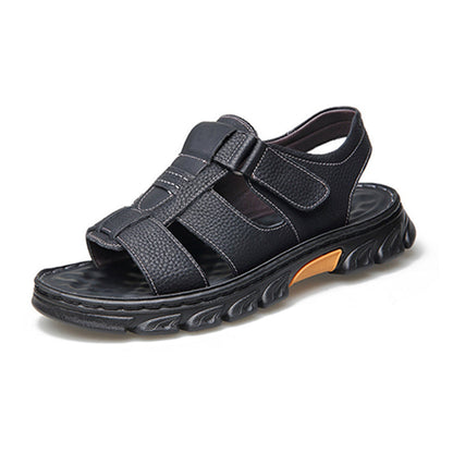 Armin | Robuste Herren-Sandalen in Lederoptik mit Anti-Rutsch-Sohle