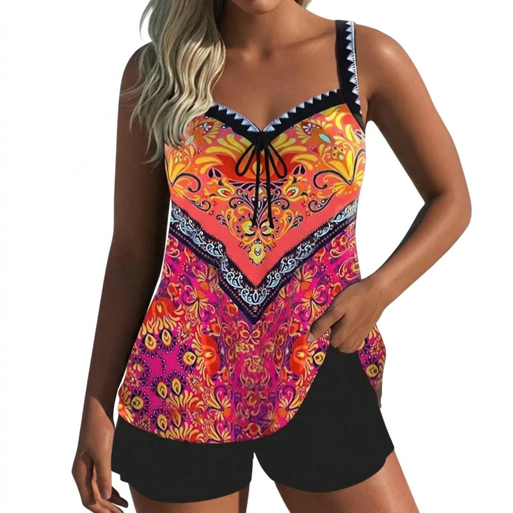 Dorothee | Printed Swimsuit with Top and Shorts