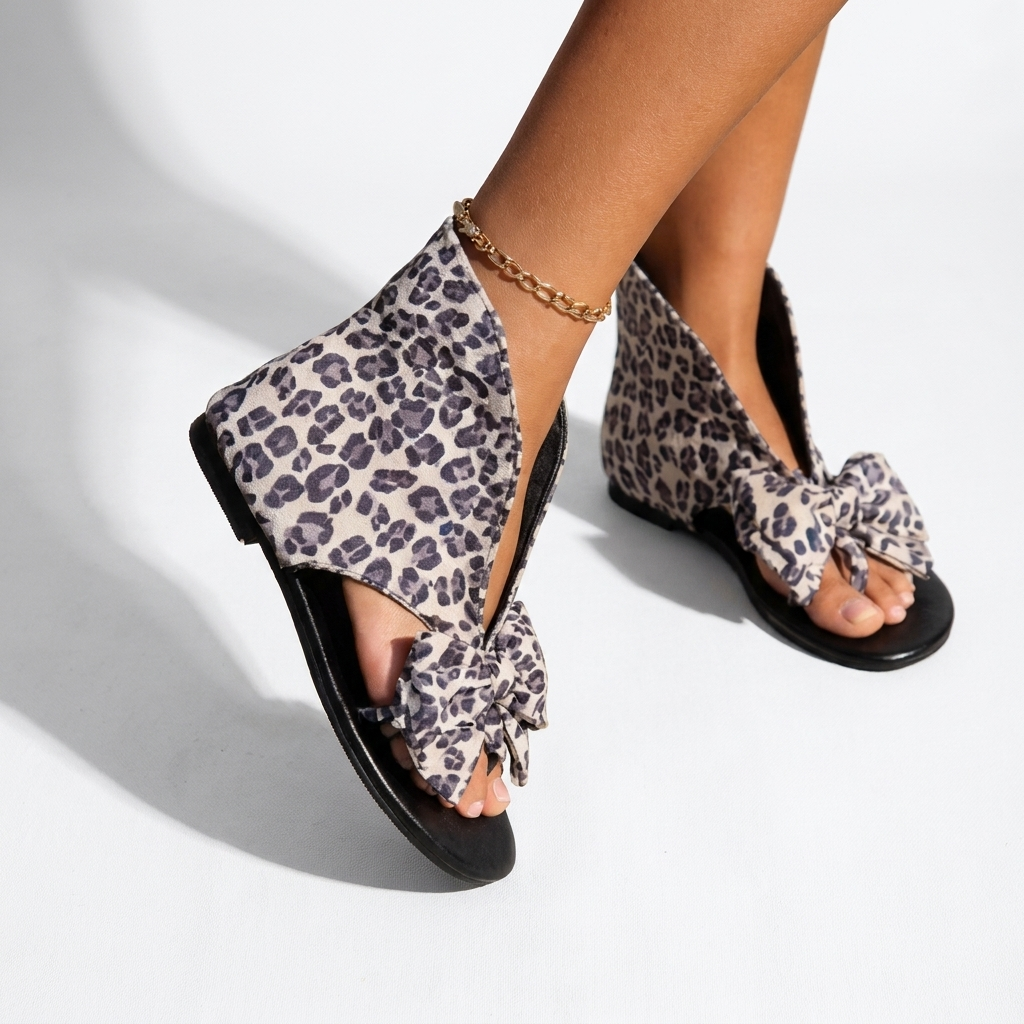 Augustina | Retro Toe-Post Sandals with Large Bow