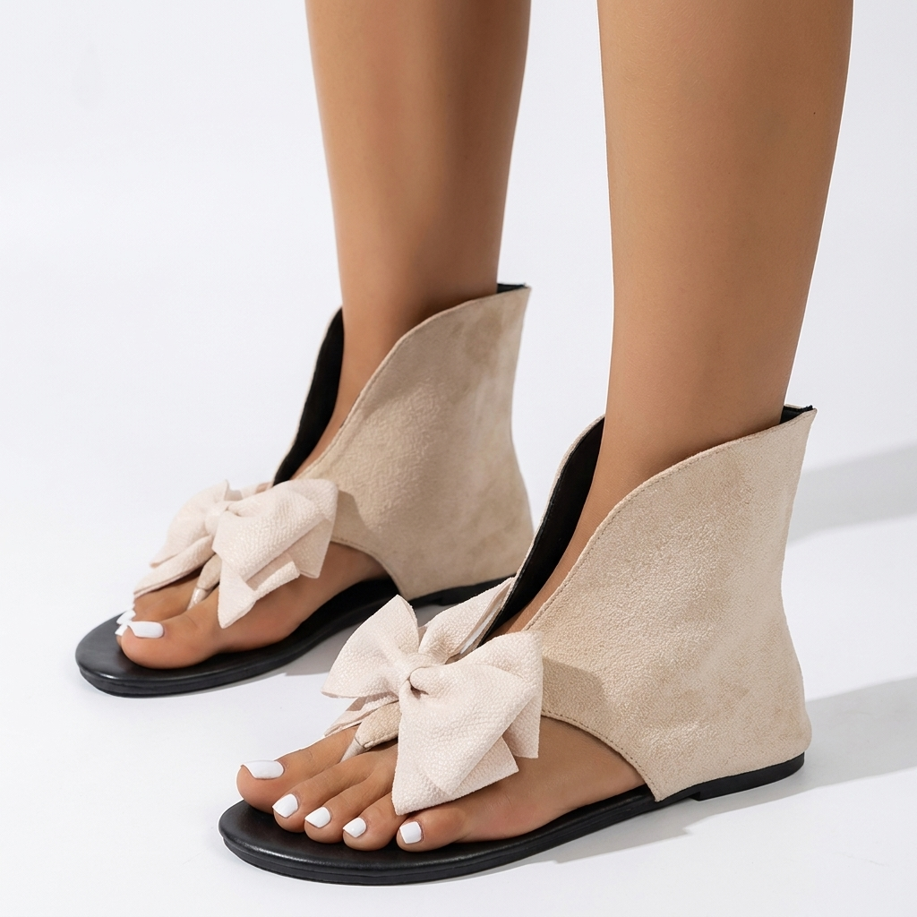 Augustina | Retro Toe-Post Sandals with Large Bow