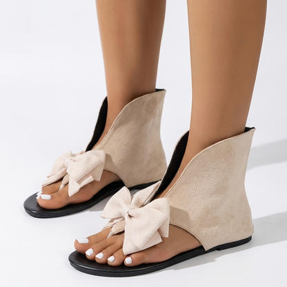 Augustina | Retro Toe-Post Sandals with Large Bow