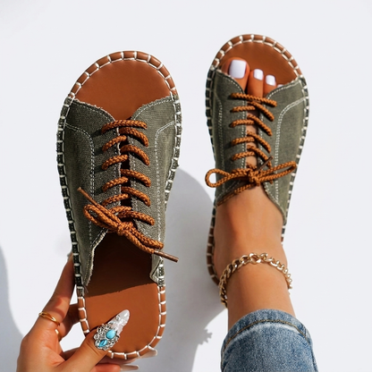 Blanca | Vintage Lace-Up Sandals