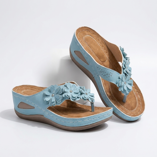 Elsie | Comfort Sandals with Decorative Floral Straps