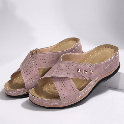 Ilona | Comfortable Wedge Sandals with Crossover Straps