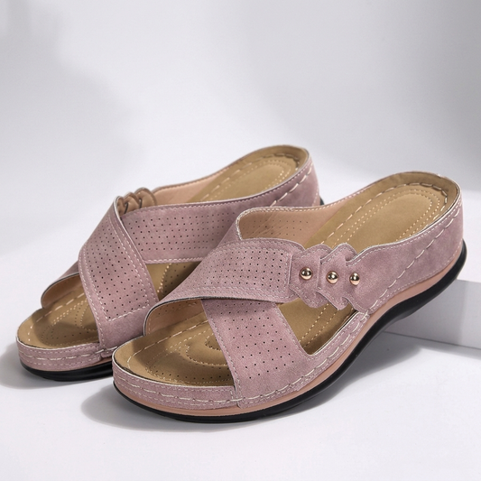 Ilona | Comfortable Wedge Sandals with Crossover Straps