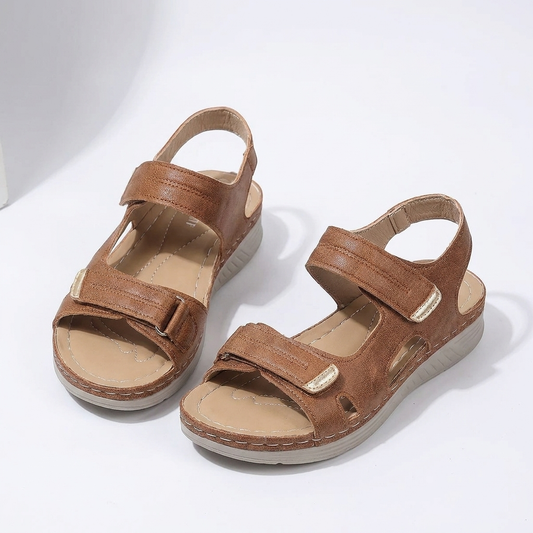 Hildegard | Orthopaedic Faux Leather Sandals with Soft Sole