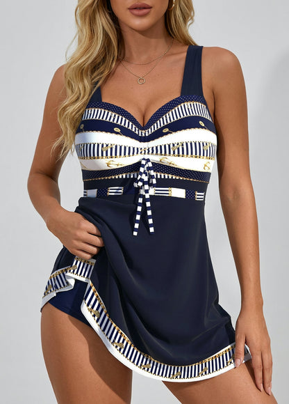 Anya | Nautical Swimsuit for Women with Stripe Details